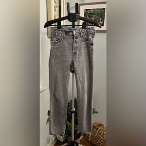 MOTHER Gray Ankle & Cropped Jeans